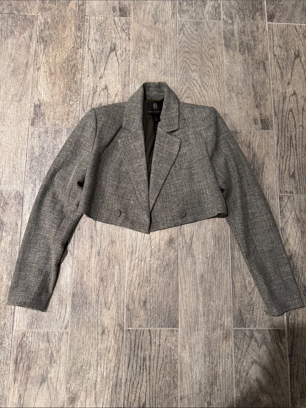 House of Harlow 1960 Cropped Gray Tweed Blazer